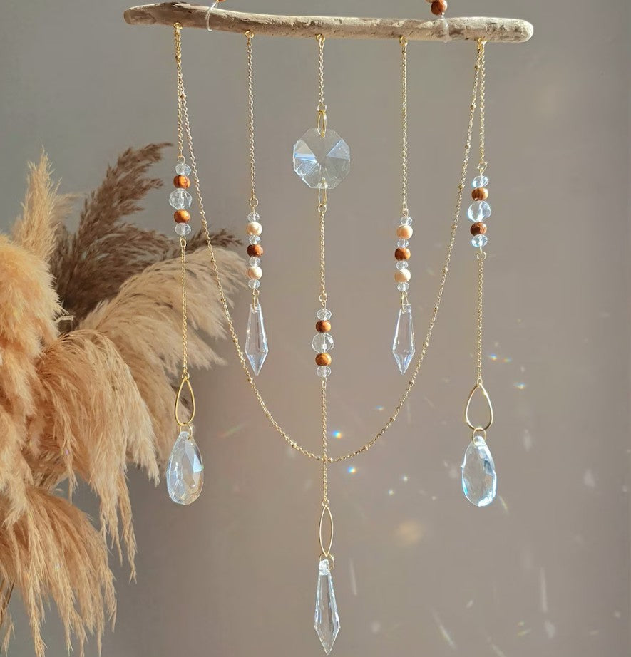 Talia - Driftwood Harmony Crystal Sun Catcher